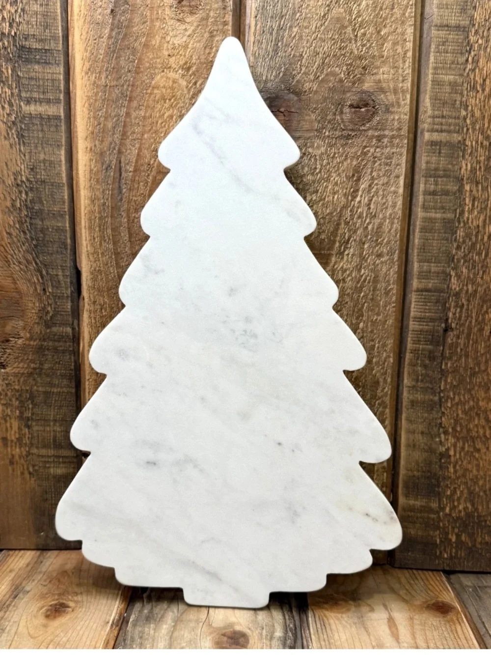 POTTERY BARN TALL MARBLE TREE CHEESE BOARD 16